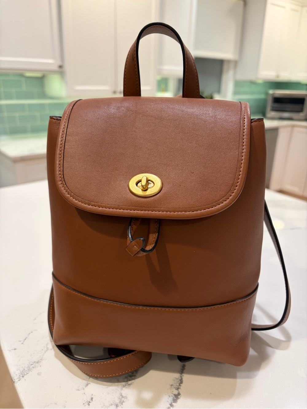 Coach - The Summer I Turned Pretty Turnlock Backpack Brass/Redwood